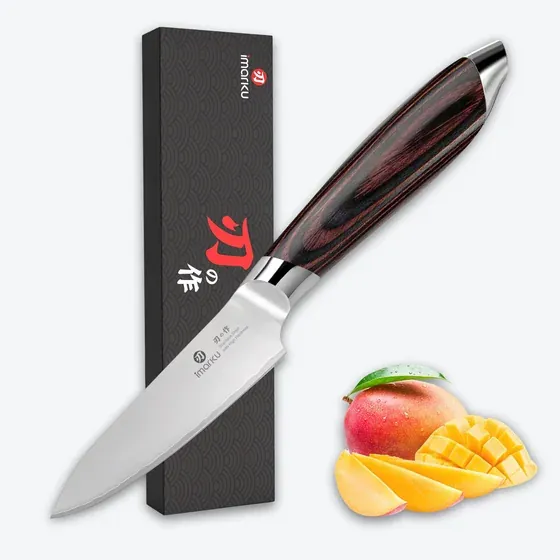 Imarku 3.75-inch paring knife with dark handle